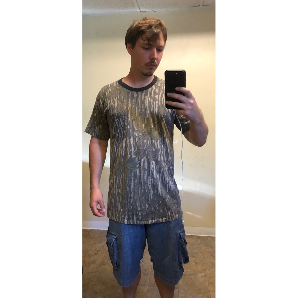 Spartan Realtree Camo Pocket T-Shirt Mens L XL 2XL Tree Bark Hunting Made in USA
